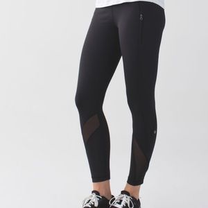 Lululemon black inspire tight vertical zipper pockets